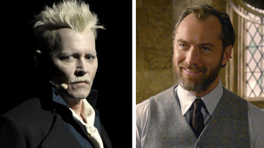 J.K. Rowling has revealed that Dumbledore (played here by Law) had a "passionate" sexual relationship with villain Grindelwald (Johnny Depp).
