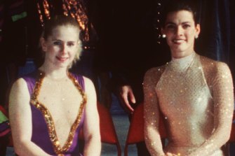 American figure skaters Tonya Harding (left) and Nancy Kerrigan in 1994.