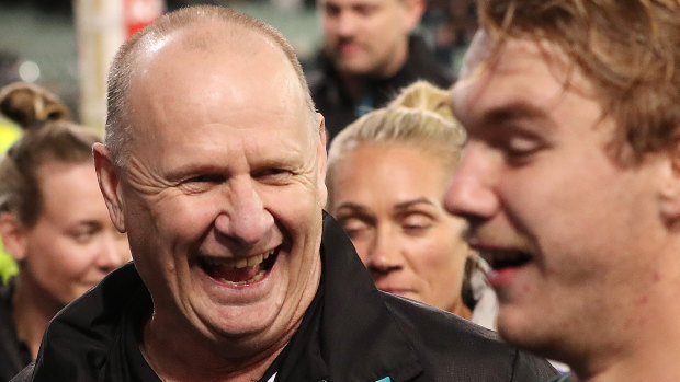 Ken Hinkley’s future at Port Adelaide has been assured.