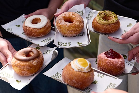 “Bronuts” (brioche doughnuts) come in different seasonal flavours at Rogue Rabbit.