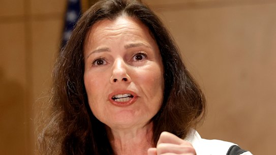 SAG President Fran Drescher speaks as members vote to strike