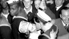Sydney celebrates victory in the Pacific on August 15, 1945.