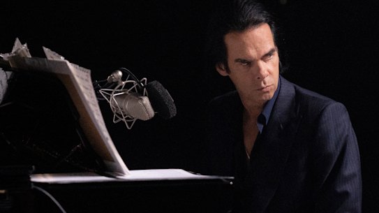 Nick Cave on stage at London's Alexandra Palace.