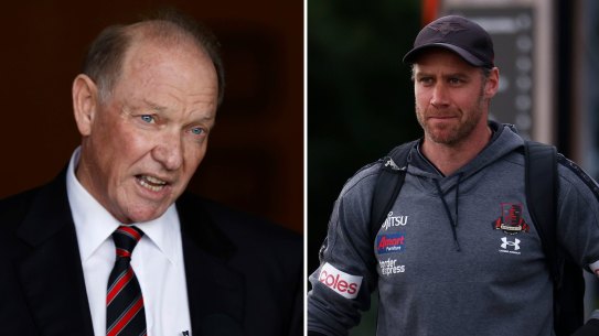 Essendon president David Barham and Essendon coach Ben Rutten.