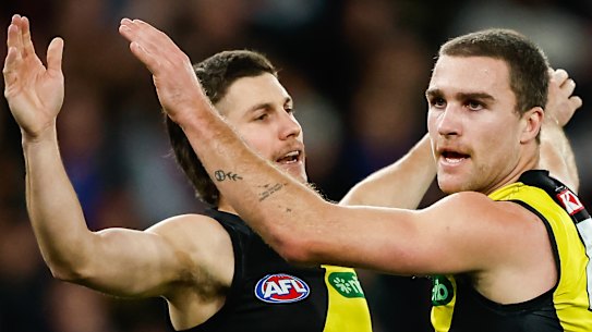 Tigers Liam Baker (left) and Jack Ross are both out of contract at season’s end.