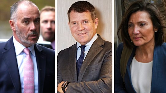 Former National Australia Bank chief executive Andrew Thorburn; Former NSW premier Mike Baird; businesswoman Helen Rosamond. 