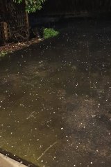 Small hail fell in parts of Geelong on Thursday evening. 