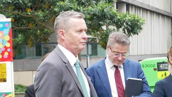 Liam Kelly, KC (left), after the first public hearing of the CFMEU inquiry.