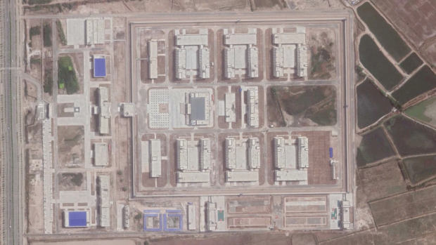 Satellite image of a detention camp in Xinjiang, China, September 2020.
