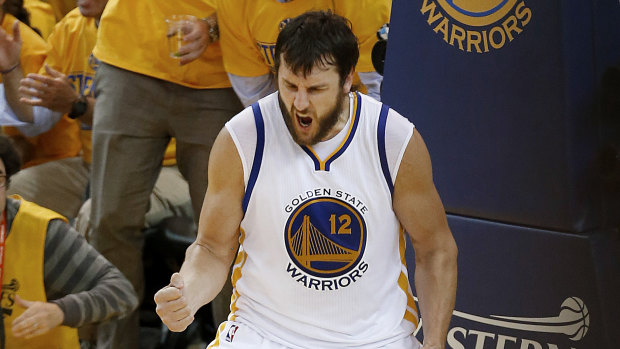 Role playing: Andrew Bogut during the Warriors' 2015 play-off run.