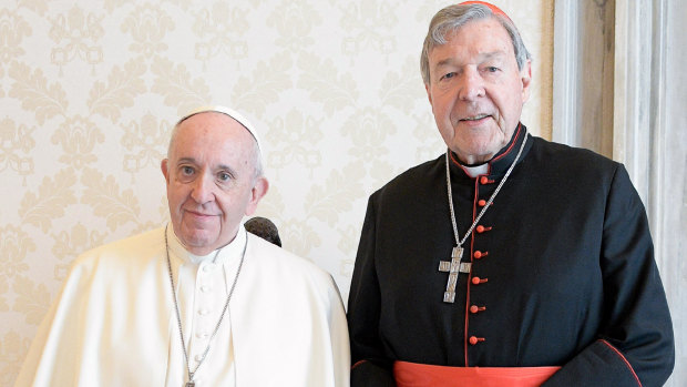 Pell returns to the Vatican for a private audience with Pope Francis