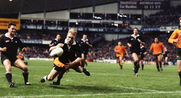 George Gregan makes THAT tackle.