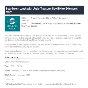 Under Treasurer David Nicol is scheduled to headline a Consult Australia lunch designed to give members access to key decision-makers. 