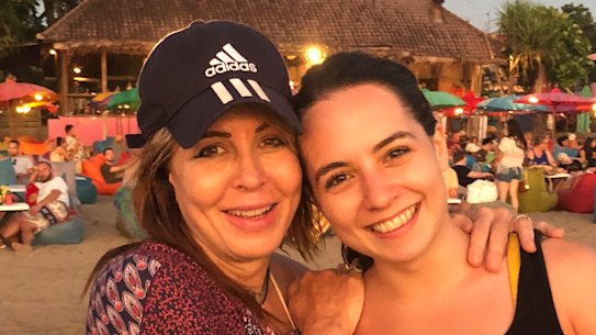 Sophie Aubrey with her mother in 2019.