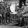 The soldiers' vote: men of the 44th Battalion cast their ballots; conscription referendum, Belgium, December 8, 1917?