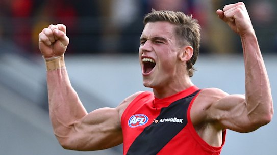 Archer May was crucial in the Bombers' win against the Demons. He is also the stepson of Hawks legend Dermott Brereton, one of the most hated names of the red-black faithful.