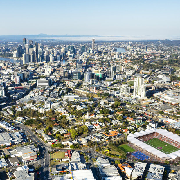 Football Queensland’s proposal for a “tier two” stadium at Perry Park.