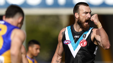 Afl Port Adelaide V West Coast Charlie Dixon Stands Tall As Port Adelaide Remain Undefeated