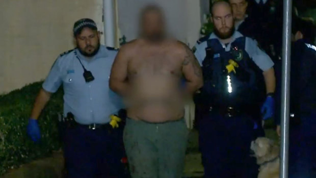 NSW Police arrest a man following a home invasion in Balmain.