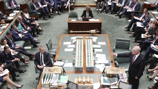 Opposition Leader Bill Shorten and Prime Minister Scott Morrison during Question Time.