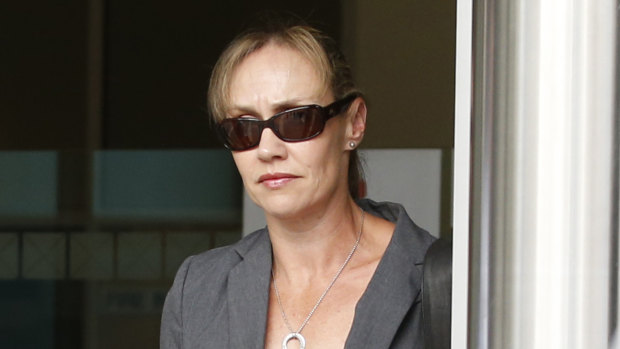 Senior Gold Coast police officer Superintendent Michelle Stenner exits the Magistrates Court after an earlier appearance.