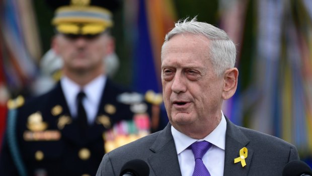 US Defence Secretary Jim Mattis speaks during the 2018 POW/MIA National Recognition Day Ceremony at the Pentagon in Washington. 