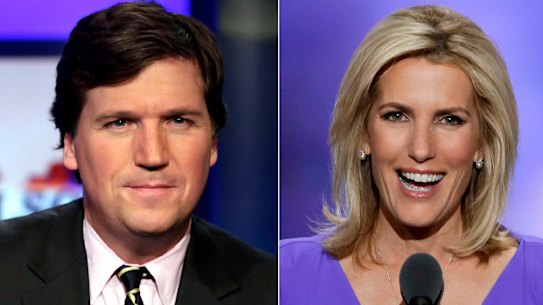 Fox News hosts Tucker Carlson and Laura Ingraham.