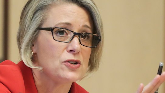 Labor senator Kristina Keneally during a Senate select committee hearing on COVID-19.