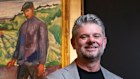 NGA director Nick Mitzevich with Edvard Munch’s Man With Horse (1918), which has been purchased for the gallery by Geoff Ainsworth.