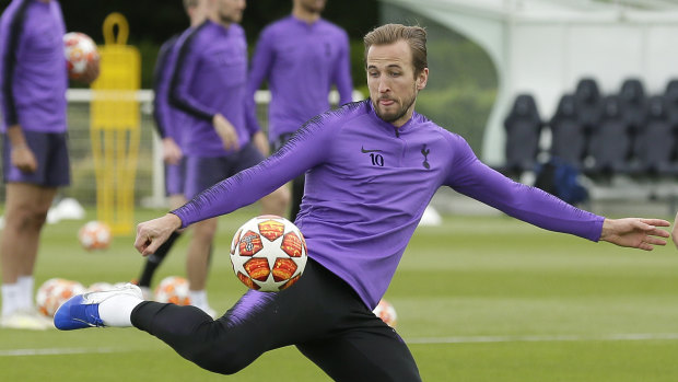 Tottenham's Harry Kane during training on Monday.