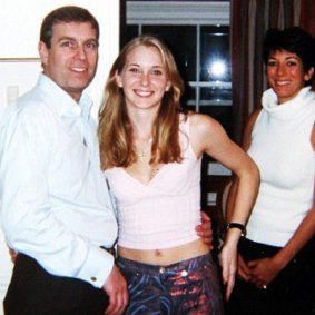 Prince Andrew pictured with Virginia Giuffre at the home of Ghislaine Maxwell (right) in London in 2001.  