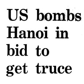 Headline from Sydney Morning Herald  on December 20, 1972