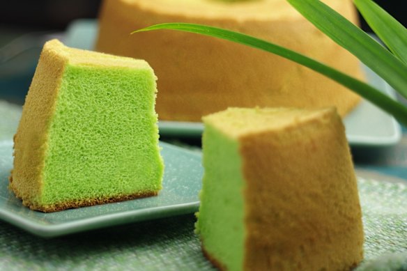 Bolo Bengawan Solo Green Pandan de Cingapura.