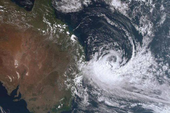 A satellite image of the cyclone on Tuesday.