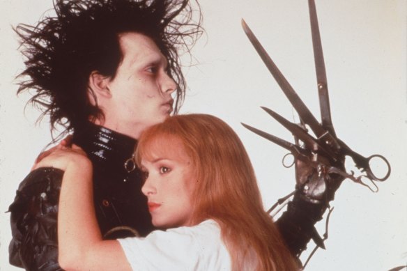 Johnny Depp and Winona Ryder in Edward Scissorhands.