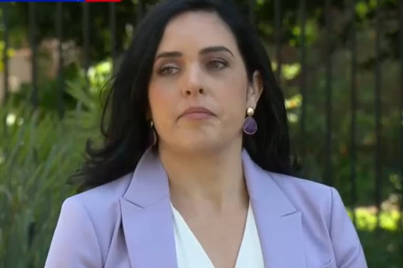 A triumphant Moira Deeming following her defamation trial victory.