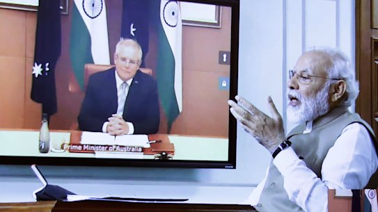Prime Minister Scott Morrison  and the Prime Minister of India Narendra Modi conduct a virtual summit. 