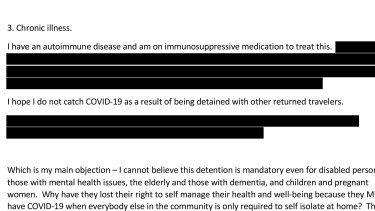 Part of Liliana Ratcliff's submission to the inquiry.