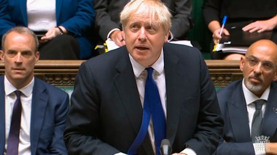 You can’t make me go ... Boris Johnson at Prime Minister’s Questions on Wednesday.