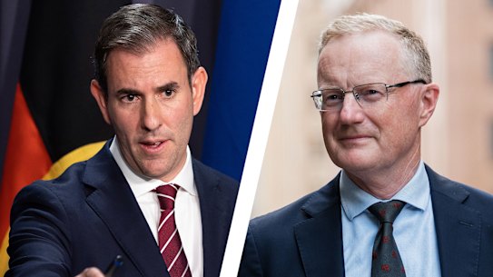 Treasurer Jim Chalmers and RBA governor Philip Lowe.