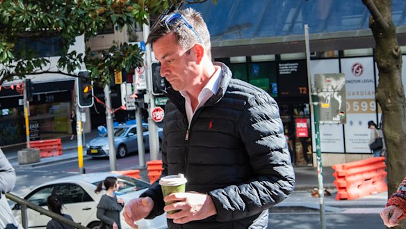 Jaiken Fitzpatrick arrives at Downing Centre for an earlier court appearance.