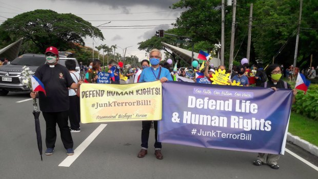 Christians protest against the Philippines' anti-terrorism laws, passed in June.