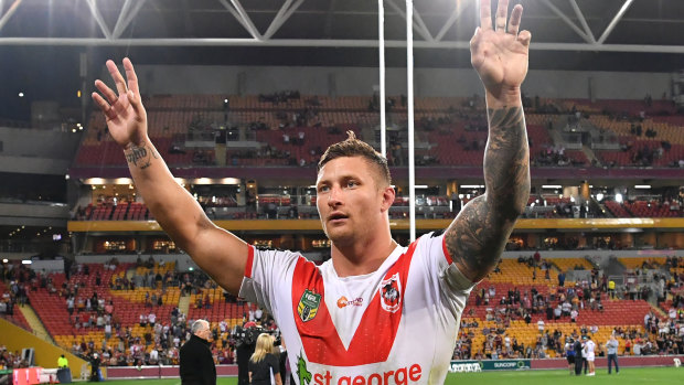 Better times: Tariq Sims was a one man wrecking ball last time he played at Suncorp.