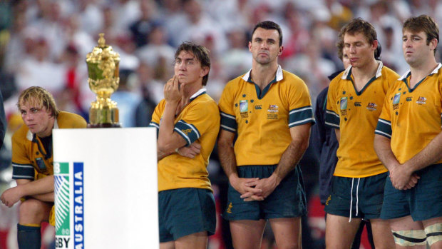Agony and ecstasy: Australian hearts broke in the 2003 Rugby World Cup final against England.