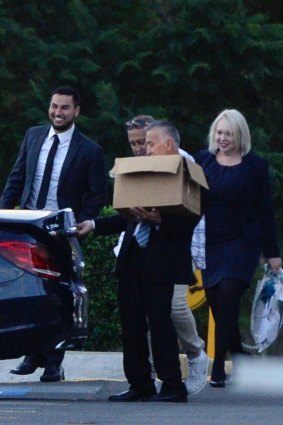 Burrows accompanies Salim Mehajer as he departs Silverwater Correctional Complex in 2018.