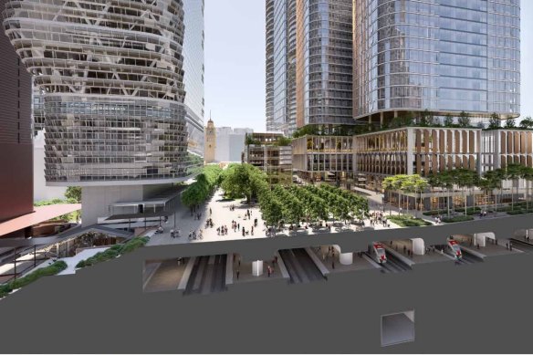 The state’s transport agency plans to build a deck above the rail lines at Central Station to create more space to develop office towers.