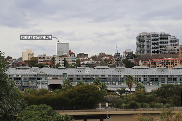 The proposal seeks approval for a 50-metre-tall building with ground-floor retail spaces and about 12 floors of residences.