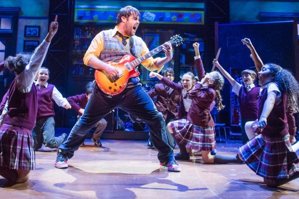 A scene from the 2016 production of School Of Rock, directed by Laurence Connor with music by Andrew Lloyd Webber, at New London Theatre. 