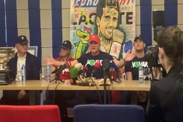 The Djokovic family used a provocative press conference in Belgrade to attack Scott Morrison and Australian border officials.