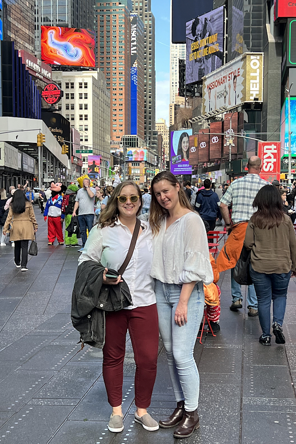 Smith (right) and her wife in New York.